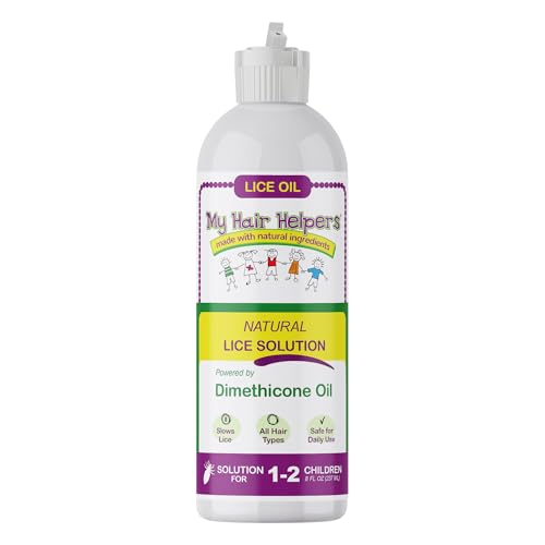 My Hair Helpers Unscented Dimethicone Oil Lice Treatment for Louse, Slows Down Head Lice, 8 fl Ounces, for 1-2 Children