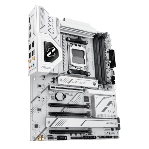 Image of ASUS X870 AYW Gaming WiFi W AMD X870 AM5 ATX Motherboard, 12+2+1 80A DrMOS Power Stages, DDR5, PCIe 5.0 Ready, PCIe 5.0 x16, 3X M.2, Wi-Fi 6, 2.5Gb LAN, HDMI, USB4, USB 20Gbps Type-C, Aura Sync