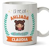 MUGFFINS Tazas Personalizadas para AHIJADA - En Español - Mejor del mundo - Con dibujo - 11 oz / 330 ml - Regalo personalizable original y divertido