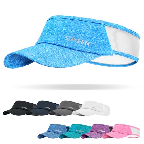 Image of Sukeen Sports Sun Visor Men Women Lightweight Portable Cooling Stretchy Visor Hat for Running, Golf, Daily Wear