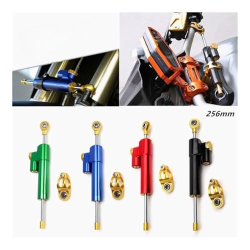 Kit amortisseur stabilisation direction universel moto 256mm premium rouge