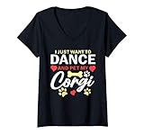 Photo Gallery donna i just want to dance and pet my corgi cute dog lover dancer maglietta con collo a v Photo Gallery donna i just want to dance and pet my corgi cute dog lover dancer maglietta con collo a v