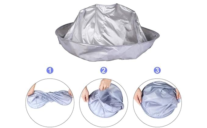 VBM Hair Cutting Cape Hairstylist Simple Design Pattern Hair Cutting Cloak Beard Shaving Umbrella Shape Waterproof Cape Barber Home Salon Haircut Hairdresser Apron Cloth for Adult Women Men Kids 3
