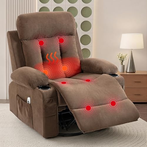 WiNVO 360 Swivel Rocking Chair, Rocker Recliner with...