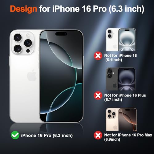 Image of SUPFINE Magnetic for iPhone 16 Pro Case (Compatible with MagSafe) (Military Grade Drop Protection) Slim Translucent Matte Shockproof with Anti-Fingerprint Phone Case, Blue Green