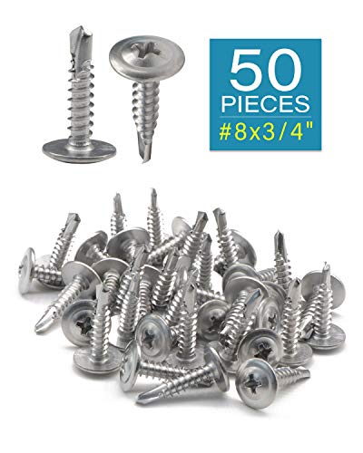 IMScrews 50pcs #8 x 3/4" Tornillos Autoperforantes con Cabeza Truss y Rosca Estándar Acero Inoxidable 410 para Trabajo en Madera MDF miniatura 2