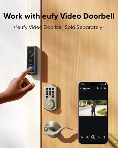 Image of eufy Security Smart Lock C30, Keyless Entry Door Lock, Built-in WiFi Keypad Deadbolt for Front Door, No Bridge Required, Easy Installation, App Remote Control, Reliable Power, Traditional, Nickel