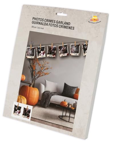FIESTAS GUIRCA Guirlande photos crimes (274 cm) - Décoration de fête pour Halloween et fêtes d'horreur - Idéale pour célébrations et événements de mystère et de suspense - Multicolore – vue 2