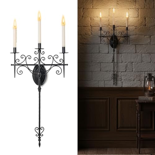 AIM & GGKK Vintage 3-Light Wall Candle Sconce Holder –