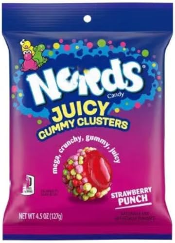 New Nerds Juicy Gummy Clusters Strawberry Punch Peg Bag 128g sweets gummy Candy
