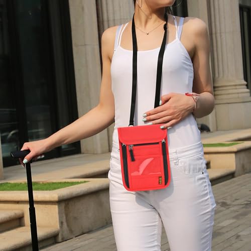 Image of Neck Wallet Lightweight RFID Blocking Waterproof Travel Pouch Passport Wallets for Women Men