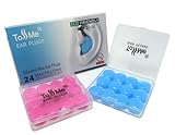 Wax Ear Plugs for Sleep - 24 Silicone Wax Earplugs for Swimming and Sleeping - Gel Ear Plugs for Noise Cancelling, Ear Protection - SNR -32dB earplugs