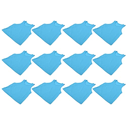 Soccer Vest, Football Practice Jersey One Size 12pcs Blue Polyester Fiber + Nylon Mesh Cloth Breathable Mesh Team Practice Vest for Soccer Basketball Outdoor Sports