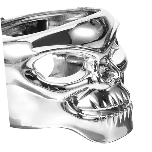 Portavasos para auto con soporte para teléfono ajustable y forma de calavera miniatura 3