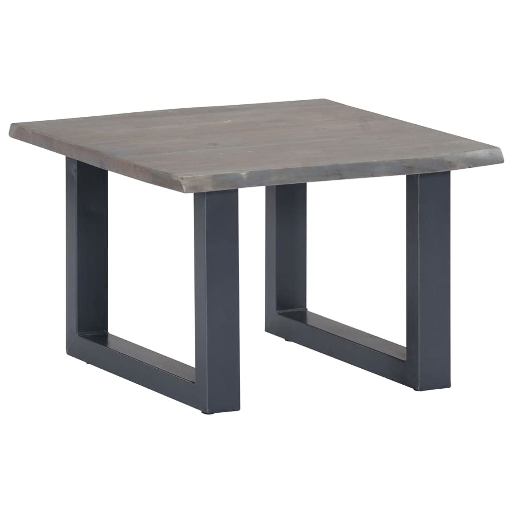 Tables basses avec bords vivants gris 60x60x40cm meuble salon bois acacia massif