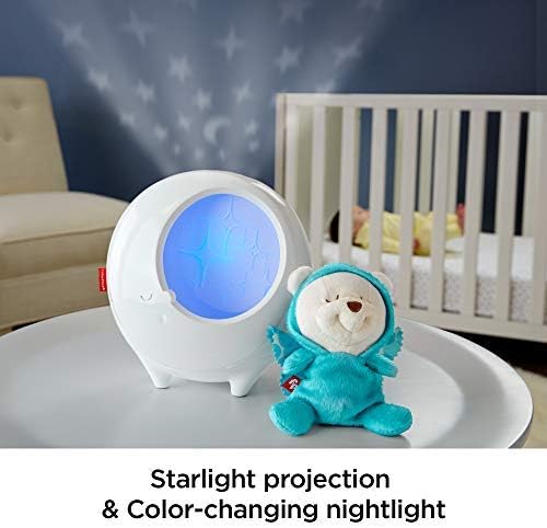 Fisher-Price DYW48 Butterfly Dreams 2-in-1 Soother, Light Projector with White Noise, Colour Changing Light, Music and Soft Toy, Suitable for New-Born