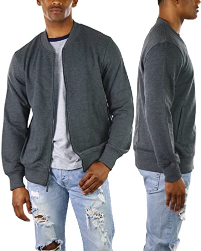 Image of ToBeInStyle Men's Year Round Timelessly Classic Terry Bomber Jacket