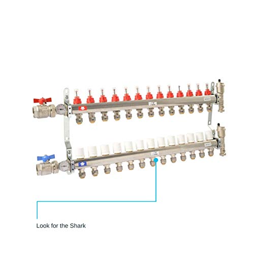 Sharkbite 24 Port Home Run Manifold 3/4 Inch Mnpt Inlet X 1/2 Inch Brass Crimp Ball Valve Outlets, Pex Pipe, Pe-Rt, Rm22728 #TOP4