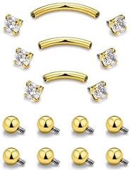 Eyebrow Piercing Jewelry 16G Gold