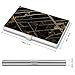 VstaDank Black Gold Marble Business Card Holder Fashion Aluminum Alloy Flip Cover Credit Card Holder High End Professional Name Cards Case Exquisite Pocket Metal Cards Holder for Work