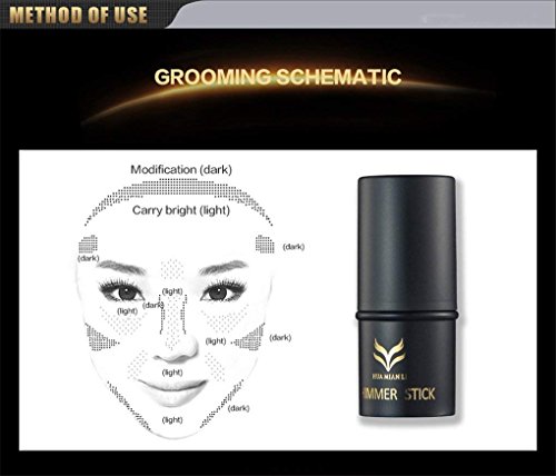 Fantasyday Illuminator Face Highlighter Makeup Sticks Pearl Shimmer Whitening Cream Shimmer Contouring Stick Foundation Stick Face Eye Nose Concealer Pen #1 #TOP3