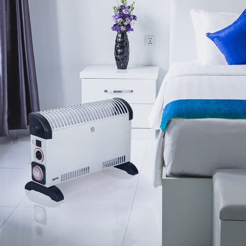 Igenix IG5250 Portable Electric Low Energy Convector Heater with Adjustable Thermostat and 24 Hour Timer, Freestanding, Ideal for Home or Office, 2000 W, White - Image 3
