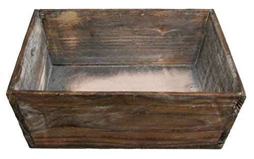 Admired By Nature Wooden Rustic Tray Box - for Plants, Home Decor, Organization, Storage, Table Decor, Kitchens, Indoor Outdoor - Stained Brown