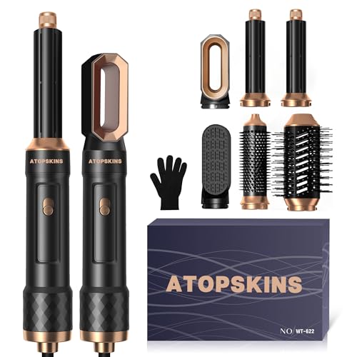 Pro Air Styler 6 in 1 Hairstyler Set,Magic Styler New Upgrade 60000RPM Hair Dryer Brush,Left&Right Magic Hair Curler,Curl, Straighten, Wavy, Smooth, Multi-Styler All in one, 3 Temps Setting, Black