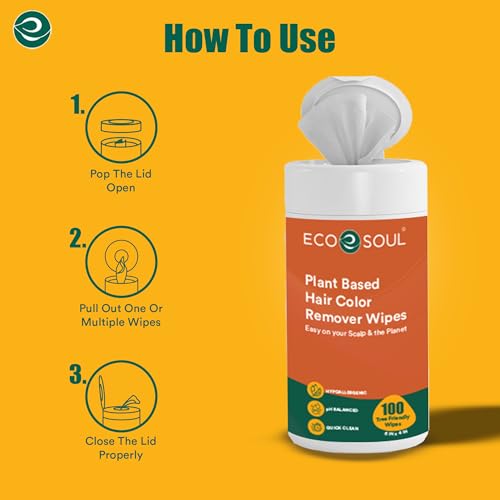 Image of ECO SOUL Hair Color Remover Wipes[200 Count] Biodegradable Plant Based Wipe
