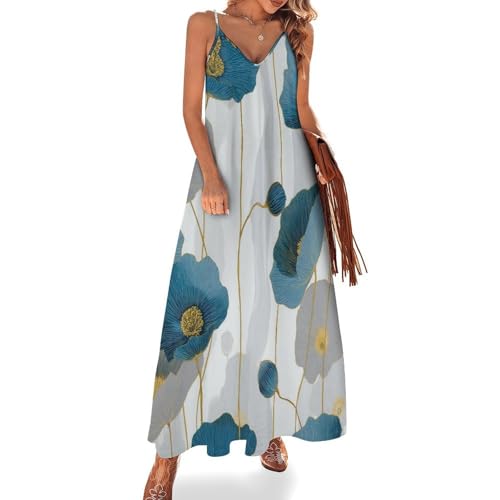 Robe maxi fleur élégante et dos nu pour femme