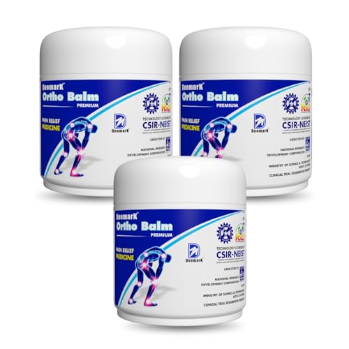 Image of Deemark Ortho Balm Natural Pain Relief Balm for Muscle & Joint Pain | 100% Ayurvedic Formula | Suitable for Sports & Gym related injuries | 50gm (50 g (Pack of 3))