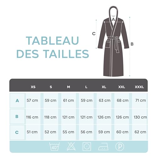 Twinzen - Peignoir de Bain Homme avec Capuche - 100% Coton Éponge - L – vue 5