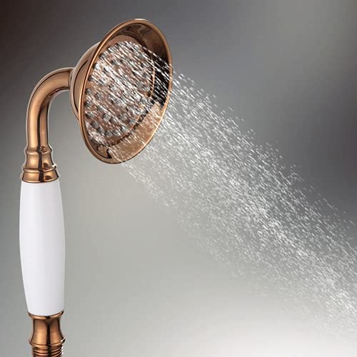 Ensemble de douche rétro laiton avec pommeau de 22 cm réglable - 4