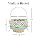 Let's Make Memories Personalized Easter Basket for Kids - For Boys - For Girls - Embroidered Name - Create Your Own - Fillable - Wicker - Easter Basket Stuffers - Medium - Blue Bunny Applique