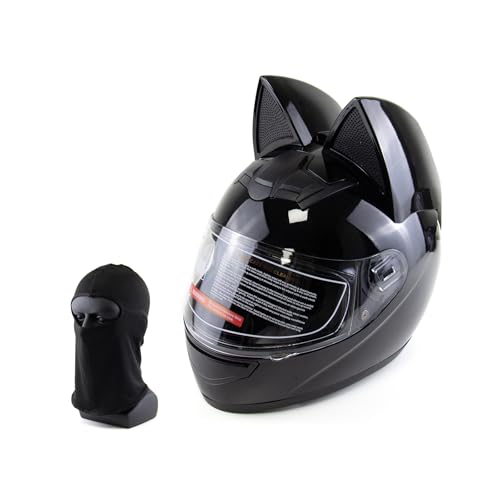 SENBEDER RACING Removable Cat Ear Electric Motorcycle Off-Road Personalized Helmet Winter Full-Coverage Helmet for Men and Women Suitable for Off-Road Motorcycles and Four-Wheel All-Terrain (L)