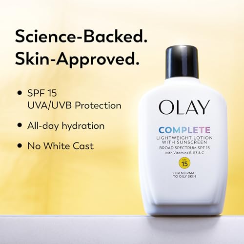Olay Face Moisturizer, Complete with Sunscreen SPF 15, Daily Facial Lotion for Normal Skin, Lightweight Hydrating Broad Spectrum Sun Protection - Vitamin C, E, and Niacinamide - 6 Oz 2 Pack - image 3