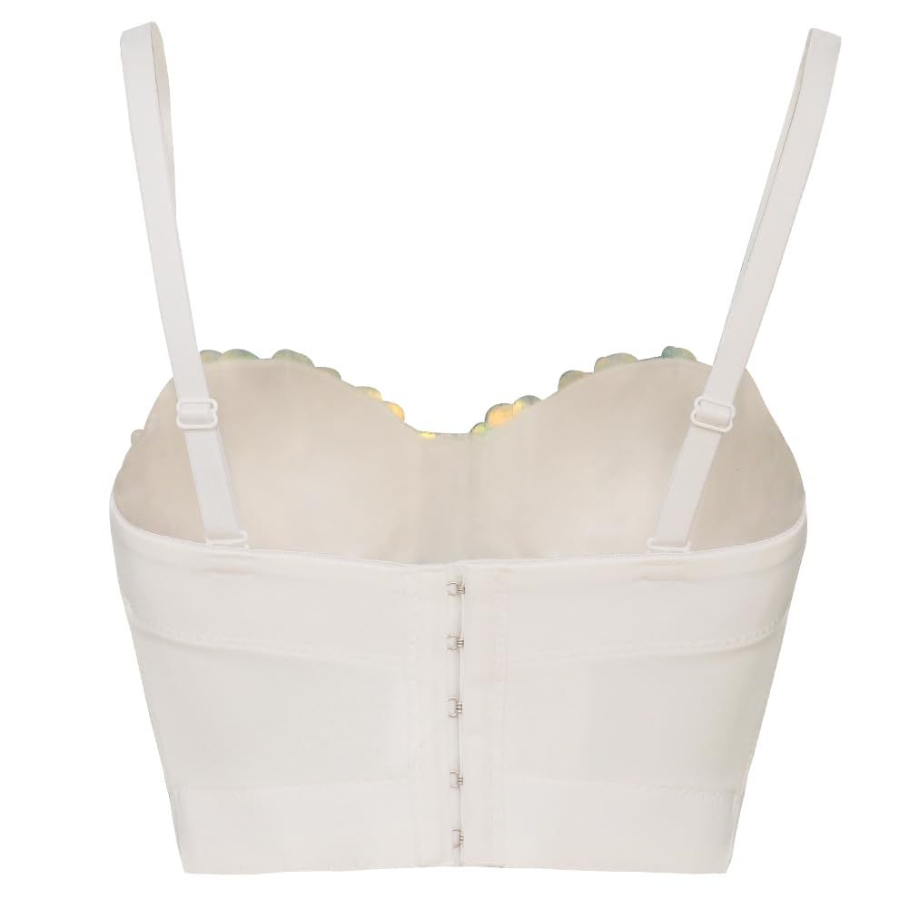 ROYAL SMEELA Bustier con strass da donna Corsetto Bustier Da Donna Bustier e Corsetto Gotic Punk per donne Top Bustier Corsetto Frangia Top Corsetto Diamanti Corsetto con perline donna bustier sexy