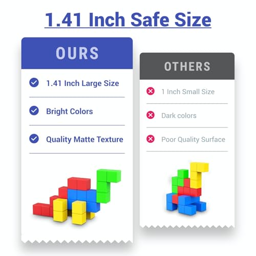 Image of Magnetic Blocks for Kids | 30 Pcs Magnetic Tiles & Building Cubes | Educational Toy for 2+ Year Old Boys | Fun Magnetic Games for Kids