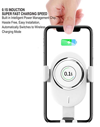 Image of DUDAO F3 Pro Car Mobile Phone Stand Mount with Wireless Mobile Charging for Car,Dashboard, Windscreen, Mobile Holder with Wireless Charging - White