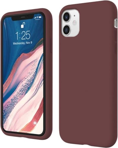 Image of Premium Liquid Silicone Case for iPhone 11 - Slim Full Body Protective Back Cover with Soft Microfiber Lining, Anti-Slip Grip Scratch Resistant Phone Case(Mauve)