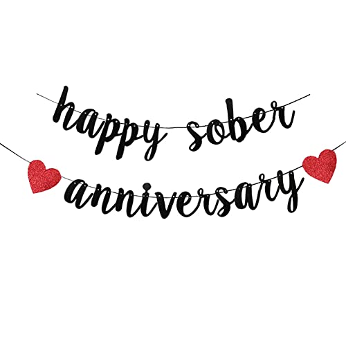 TENNYCHAOR Happy Sober Anniversary Banner,Celebrate Recovery Party Decorations,Pefect Designed for Happy Sobriety.