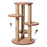 Prevue Pet Products Kitty Power Paws Multi-Platform Posts with Tassel Toys, Natural