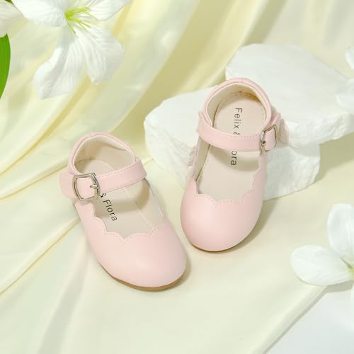 Felix & Flora Toddler Flower Girl Dress Shoes - Baby Girl Ballet Mary Jane Flats for Party School Wedding3