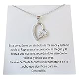 Infinitliving Collar Corazón Plata de Ley 925 con Circonitas – Regalo San Valentín Mujer – Joya Hipoalergénica con Significado de Amor – Incluye Caja, Tarjeta y Bolsa de Regalo