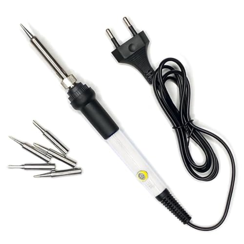 Image of 2in1 Professional Mobile Soldering Iron Equipment Tool Machine Combo Kit Set with Wire 60 W Temperature Controlled (Conical, Flat, Pointed, Round Tip)