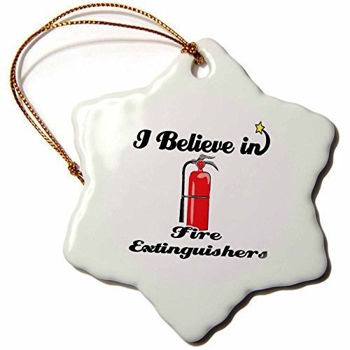 Gloria Yerkes I Believe In Fire Extinguishers - Snowflake Ornament, Porcelain, 3-Inch