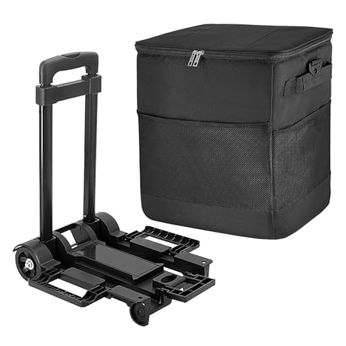 ​​Hobngmuc Carro De Compra Plegable 35L - Bolsa Térmica De Oxford con Capa De Aluminio (Capacidad 40kg) | Diseño Ligero con Ruedas para Camping Y Supermercado (95×35×28cm)​