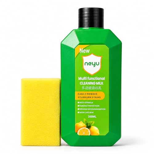 Image of NEYU Multi Functional Cleaning Milk With Sponge - Heavy Duty Multipurpose Cleaner for Kitchen, Bathroom & Household Tough Stain Removal with Sponge (1 Piece)