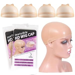 Tinashe Invisable HD Wig Cap,4PCS High Breathable Ultra-thin Stretchy Bald Caps for Lace Front Wigs