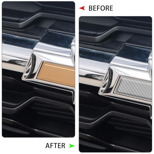 Image of QianBao Compatible with Carbon Fiber Vinyl Wrap 11.8 inch x 4 inch Chevy Bowtie Emblem Wrap Kit with Spatula and Cutter 3 Pcs Universal Logo Overlay Silver